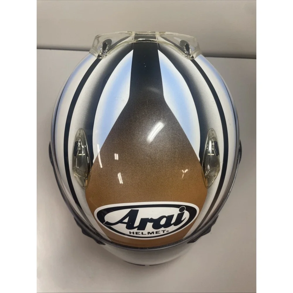 Arai Quantum Helmet Medium 57-58cm Brown, Black, White Made in Japan DOT Snell